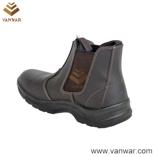 High Quality Top Layer Leather Military Working Safety Boots of PU Injection (WWB050)