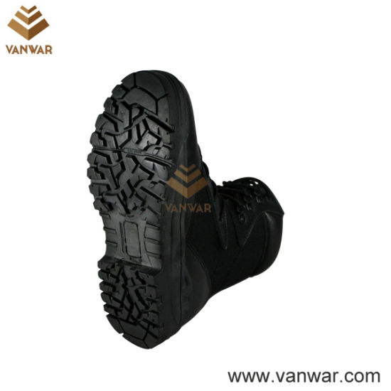 Steel Midsole Plate Combat Black Military Boots of Lightweight Polyurethane (WCB007)