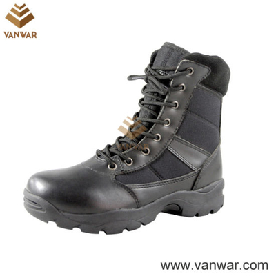 Durable Lightweight Military Combat Boots of Black Leather (WCB010)