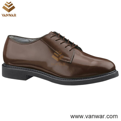 Long Wearing Brown Military Officer Shoes for Men (WMS003)