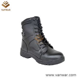 New Design Black Genuine Leather Military Tactical Boots (WTB038)